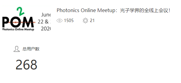 sai_chen5's tweet photo. @PhotonicsMeetup @WeChatApp Based on the statistics in the background system, the #POMju news in @WeChatApp has been read  more than 1,500 times and the account is followed by 268 users. https://t.co/MNfUBxUxHD