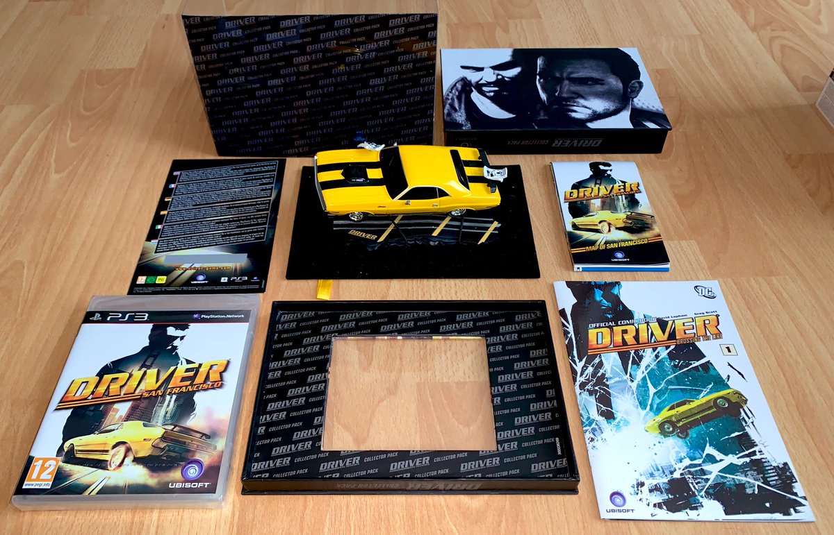 Driver: San Francisco (PS3, 2011) Édition collector et vinyle offert en bonus de précommande pour un jeu pas mal sous-estimé, sur lequel j’avais passé un très bon moment (y compris en ligne, c’est dire !).J’espère toujours revoir cette sympathique série de retour un jour :(