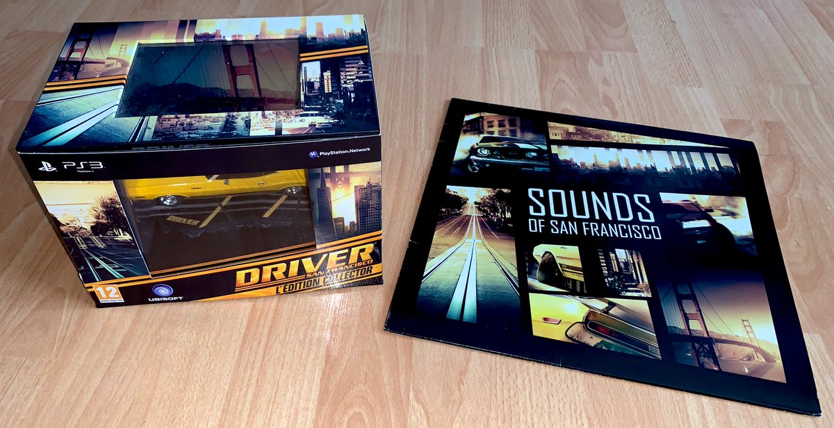 Driver: San Francisco (PS3, 2011) Édition collector et vinyle offert en bonus de précommande pour un jeu pas mal sous-estimé, sur lequel j’avais passé un très bon moment (y compris en ligne, c’est dire !).J’espère toujours revoir cette sympathique série de retour un jour :(