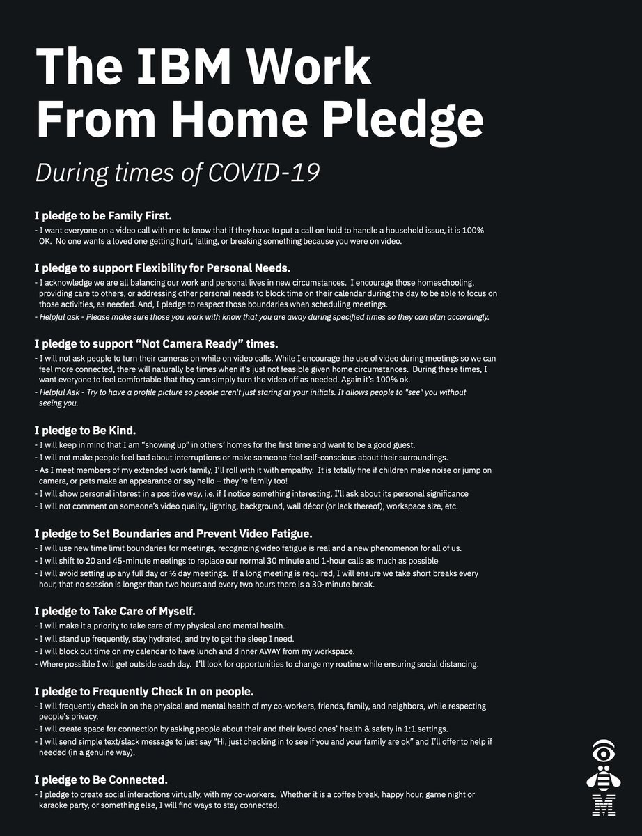 ajgbarnes's tweet image. At times like this #COVID19 I know I work for and understanding and ethical company - we are all signing up to the rather excellent @IBM #WorkFromHomePledge @IBMIoT I pledge!