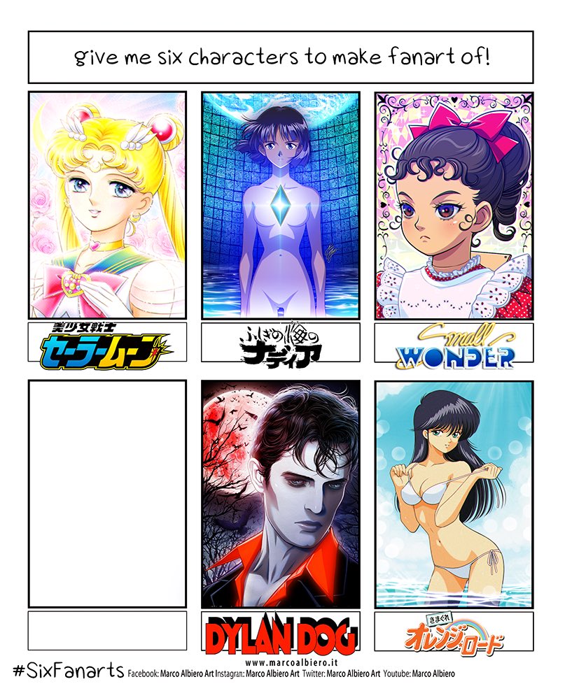 AlbieroMarcoArt's tweet photo. E 5... ^__= #SixFanarts #sixfanartchallenge #dylandog #dylan #marcoalbiero #albieromarco #marcoalbieroart #smallwander #supervicky #vicky #sailormoon #shingoaraki #michihimeno #arakishingo #himenomichi #fushiginouminonadia #nadia #orangeroad #madoka https://t.co/wNyWyoCvwN