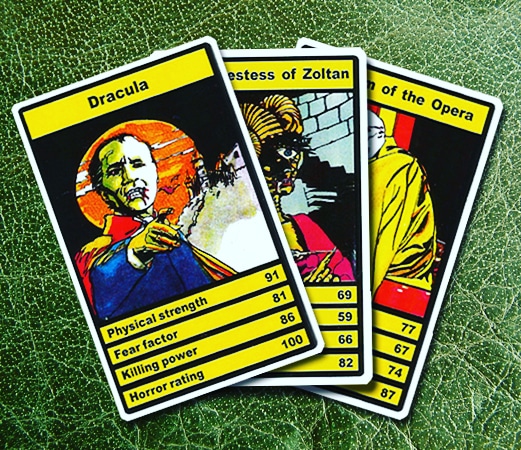 Hypnogoria's tweet photo. Do you remember the old Horror Top Trumps? 
Well, I've just completed my special mini site dedicated to these gory horrors of yesteryear, with pages detailing the origin and inspirations for every single card!

https://t.co/2kMQxS8RLK https://t.co/6lh2NX34mh
