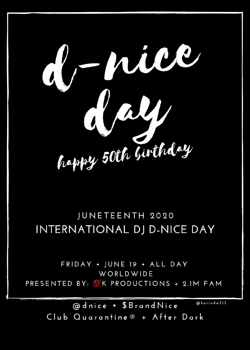 Karinda313's tweet photo. After #TeddyvsBabyface I’m reaffirming my need for Intl D-Nice Day. D is turning the big 5-0 on Juneteenth. I’ve also declared it #DNiceDay 
With 2.1M followers, if everyone gives $1 to $BrandNice that’s 2.1M in seed money for the foundation he’s dreamed of starting. #LetsGo 🥳🙌🏽 https://t.co/nJWjA37KNY
