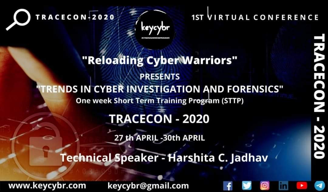 iBhoopendra's tweet image. #ForensicUpdate #ForensicEvent #ForensicConference #ForensicFamily #iBhoopendra

&quot;TRENDS IN CYBER INVESTIGATION AND FORENSICS &quot;
Short Term Training Program (STTP) 

TRACECON - 2020

Entry Fee - Free

Register - forms.gle/Xvo6NBMWsM57ch…