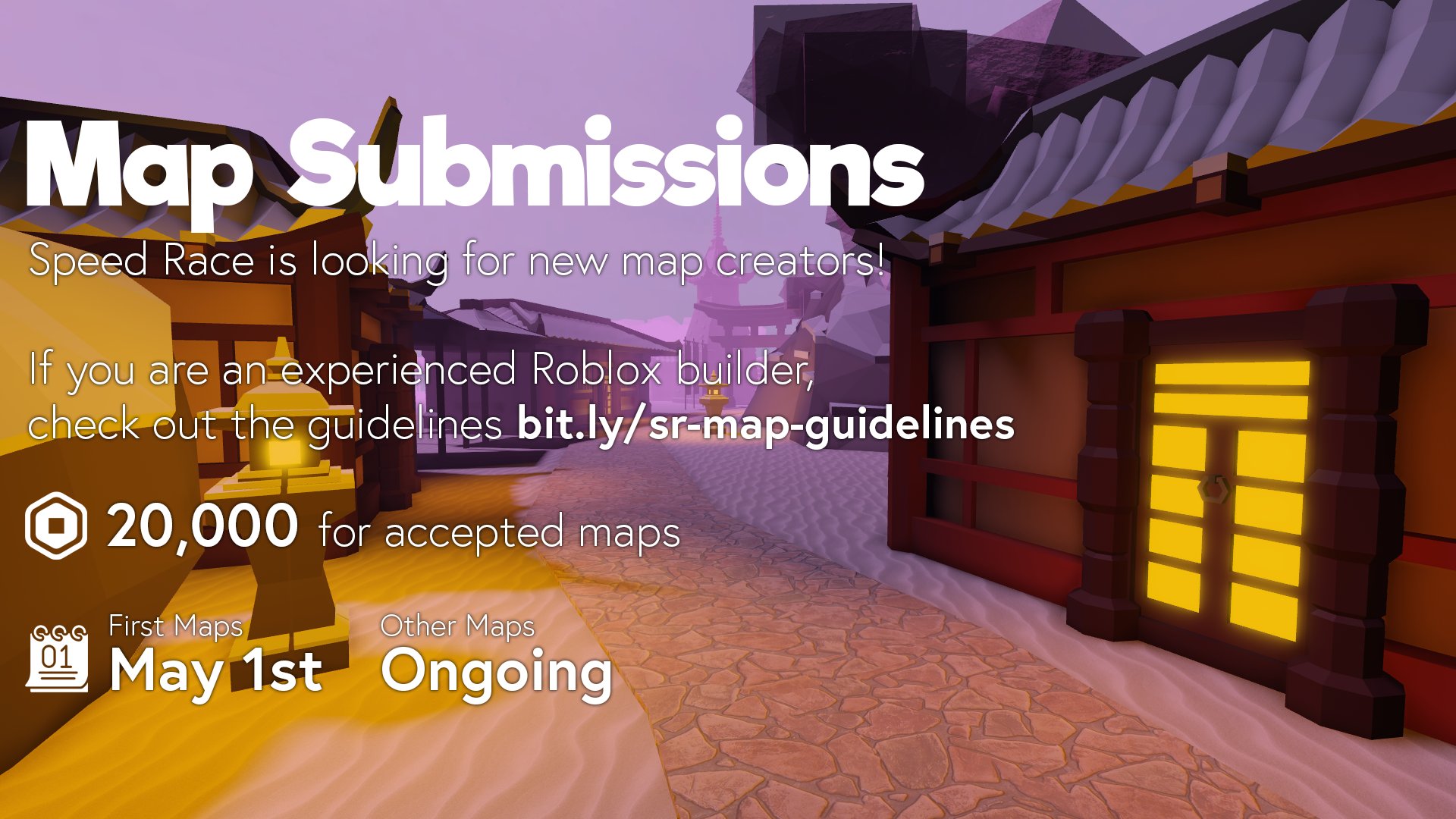 Masterdaniel On Twitter Speed Race Is Looking For Experienced Builders To Create New Maps For The Game First Maps Will Be Accepted In Time For May 1st But Map Submissions Are - map of roblox