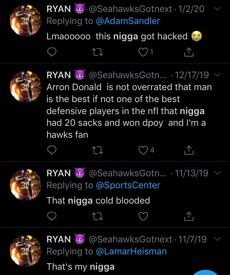 while looking through his tweets, i found something else thats very,,interesting. remember the second picture of those 2 i told you guys to remember? well yeah he says the n-word often