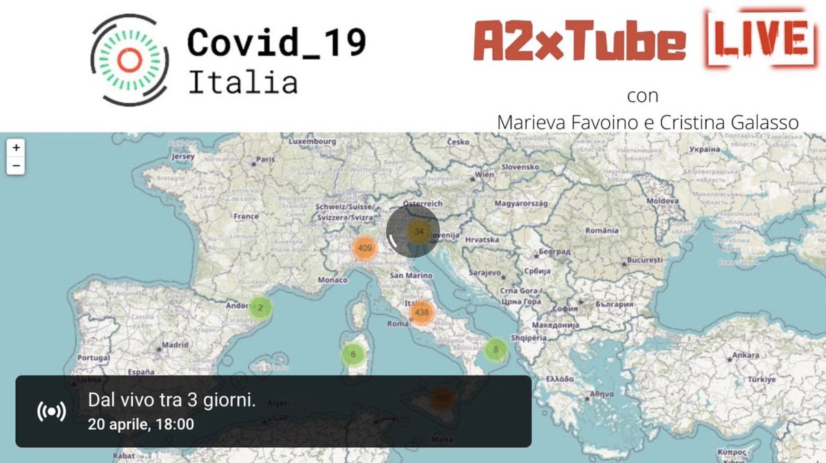ItaliaCovid19's tweet photo. https://t.co/mdDN1WuuJl: il #civichacking a supporto dell'Italia che vogliamo! Domani, lunedì 20 alle 18, con @marievafavoino e @cristigalas saremo in diretta sul canale YouTube di @LioKlingo per parlare del progetto @ItaliaCovid19. Qui il link https://t.co/tMYazwC1Mp #A2xTube https://t.co/VT0Fa78CdR