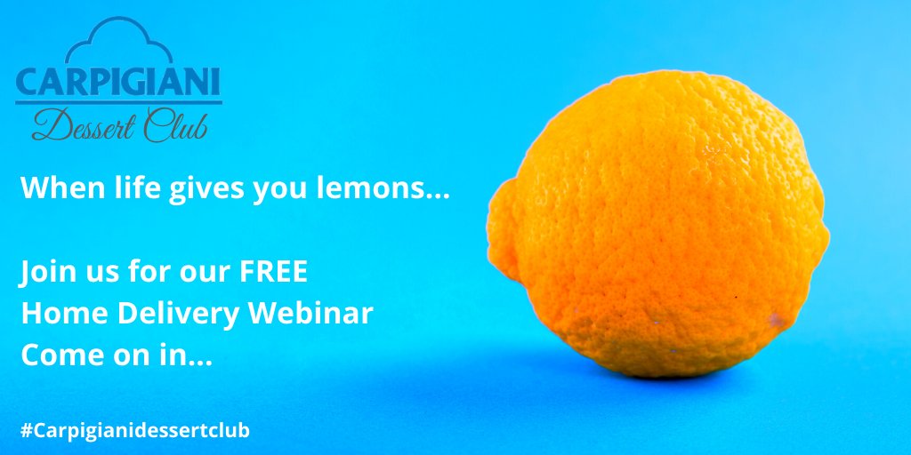 CarpigianiUK's tweet photo. When life gives you lemons, sign up to the best #HomeDelivery #webinar teaching you how you can pivot your business to access this huge revenue opportunity... #CarpigianiDessertClub https://t.co/ULSFVTW1Vk https://t.co/H14yBP49nd