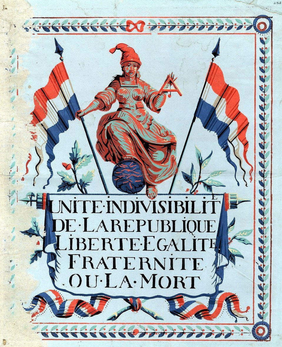 3/The Declaration of 1789 claimed that the will of the "sovereign people" replaced the will of the "Sovereign God". It claimed that human laws take the place of divine laws,claimed that "natural rights" be above "supernatural rights".I have to admit that their posters are good: