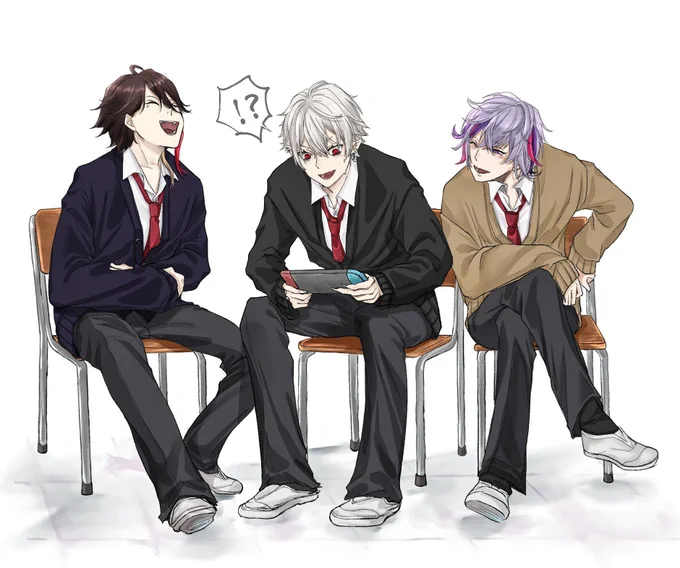 この3人のノリが男子高校生って感じで今でも好き (※学パロ)
#KuzuArt #絵スコート #さ絵ぐさ 