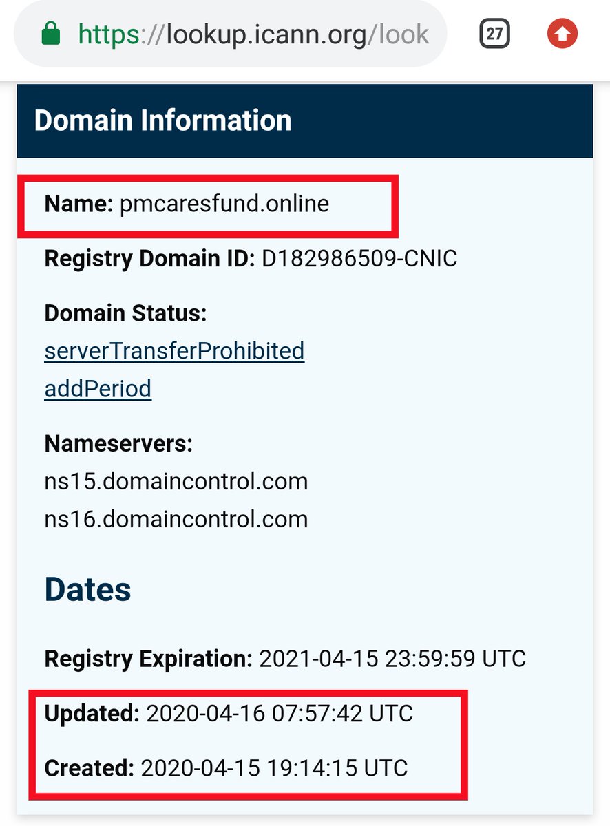 From last two days, Maharashtra BJP leaders are giving challenges to each other for the giving donation to  #PMCaresFund .As PM announced asked for donations on 28th March.Then why now,Bcoz, their fake website  http://pmcaresfund.online  is created on 15th April .(03/05)