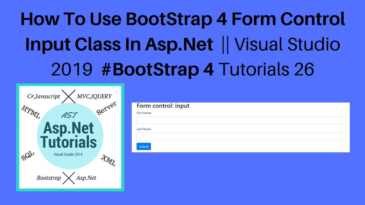 AspDotTutorials's tweet image. #learn bootstrap 4 form control input class in asp.net || #bootstrap 4 tutorials 26
youtu.be/pybQWQlZJcM