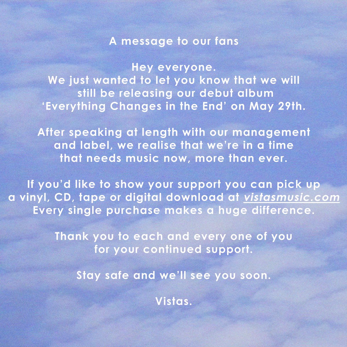 ⛅️ important information about our debut album ‘𝗲𝘃𝗲𝗿𝘆𝘁𝗵𝗶𝗻𝗴 𝗰𝗵𝗮𝗻𝗴𝗲𝘀 𝗶𝗻 𝘁𝗵𝗲 𝗲𝗻𝗱’ ⛅️