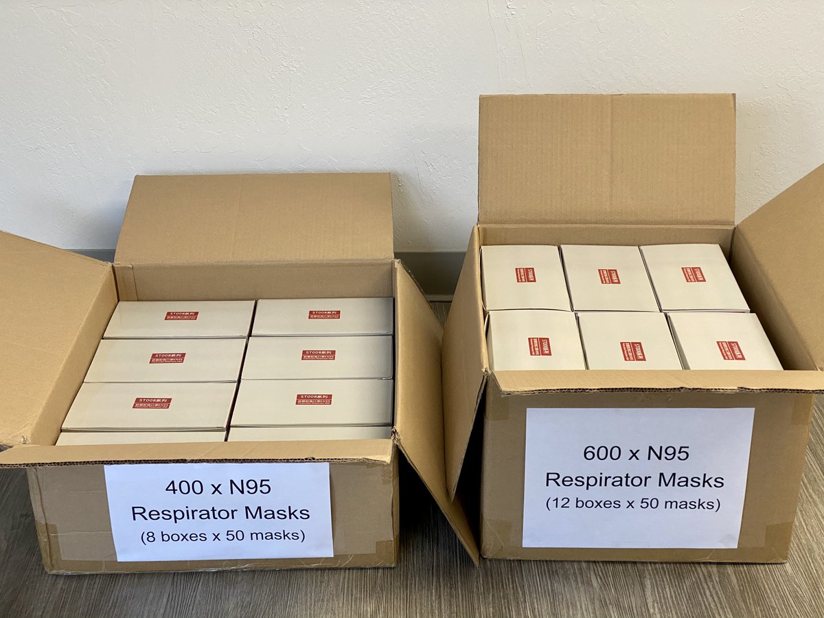 Hyper's tweet photo. Just donated 1,000 N95 respirator masks to front line medical staff @kpeastbayarea at Fremont. We can't express enough gratitude to those risking their lives to save others ❤️ https://t.co/GtWkamNdBc https://t.co/g8Ka8NYr3u