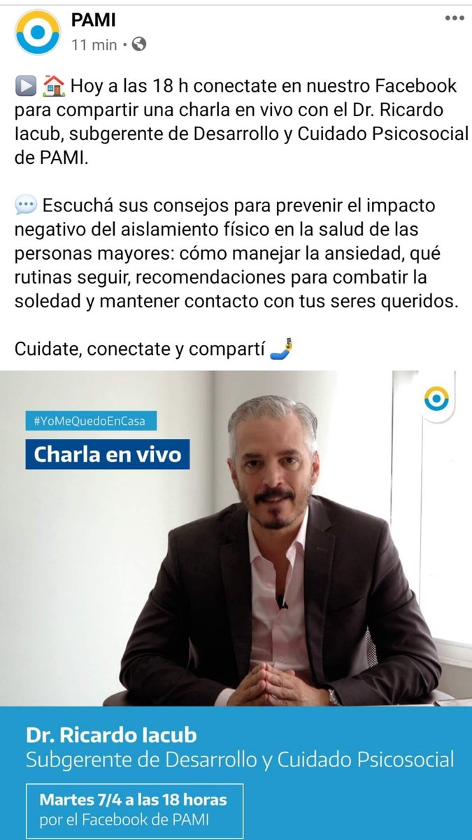 joricasineri's tweet photo. Cerca de los.adultos mayores. La voz experta . Brindará herramientas para sobrellevar el aislamiento y Soledad .conectate #QuedateEnCasa #CuidarteEsCuidarnos #CuidemosnosEntreTodos https://t.co/bIWDfWzr17