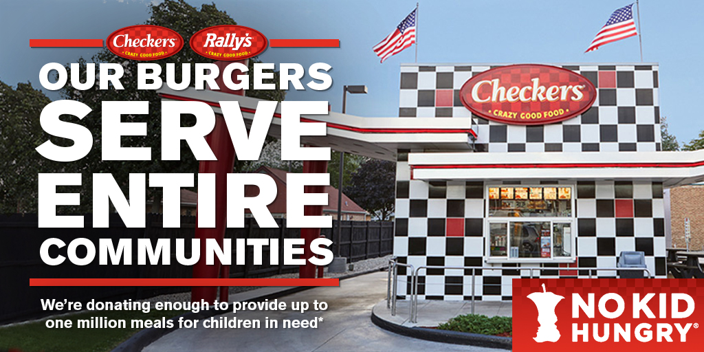 CheckersRallys's tweet image. We’re donating enough to provide up to one million meals for children in need. Want to help too? Donate Now to No Kid Hungry: bit.ly/nkhch

*$1 can provide up to 10 meals. Learn more at nokidhungry.org/onedollar
