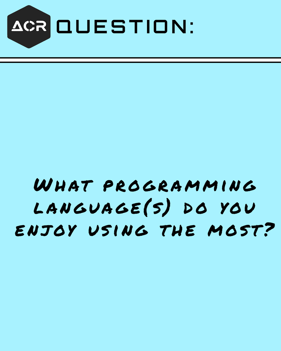 acroynon's tweet image. If you had to pick, which programming language(s) is your favourite and which do you enjoy using the most?
#askadev #programming #askdeveloper #devcommunity