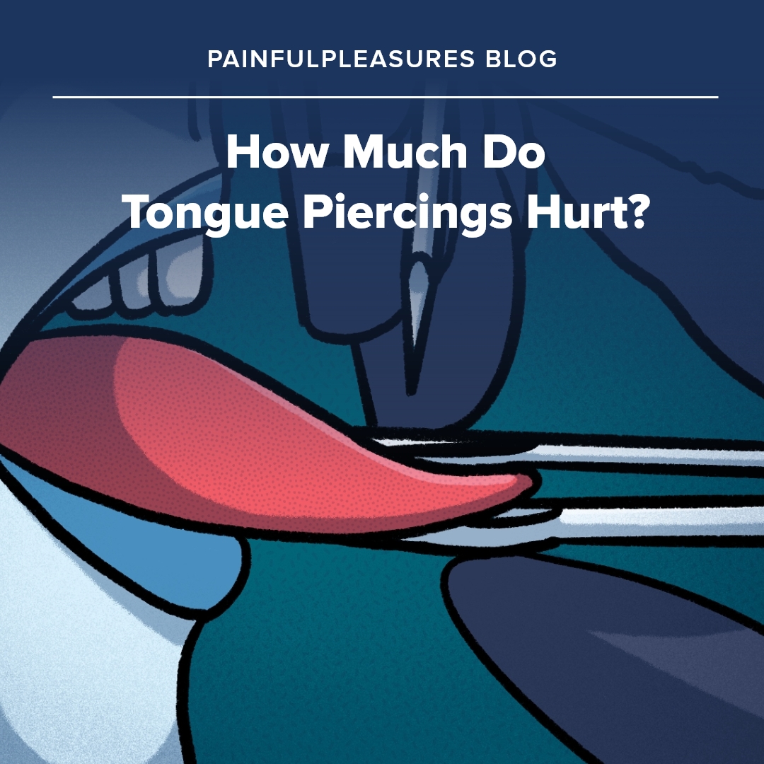 Ever wondered how much a tongue piercing stings? Learn more by checking out our blog on tongue piercing pain. Just visit painfulpleasures.com/community to access all our blogs and other content. #painfulpleasures #tonguepiercings #piercedlife