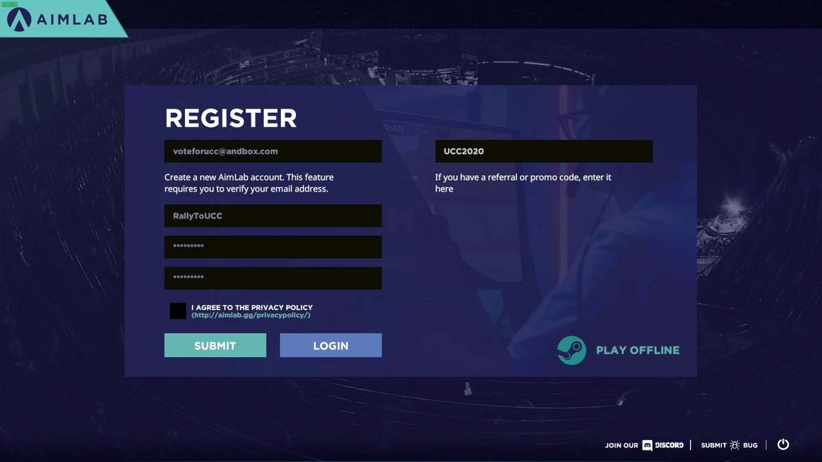 You can also vote for us in the #SpringRally by signing up for the Owl's favorite training game - @AimLabGG! Go to aimlab.gg and sign up using the referral code 'UCC2020', and we'll get an extra vote, and you'll get to up your game!