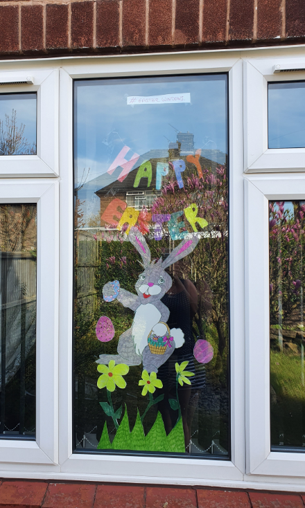 NottmPrimary's tweet photo. Superb effort from Ronnie and @Donna19186271 . We love your colour and creativity. #EasterWindows
https://t.co/cCG0G04tkd https://t.co/I18sEPFv37