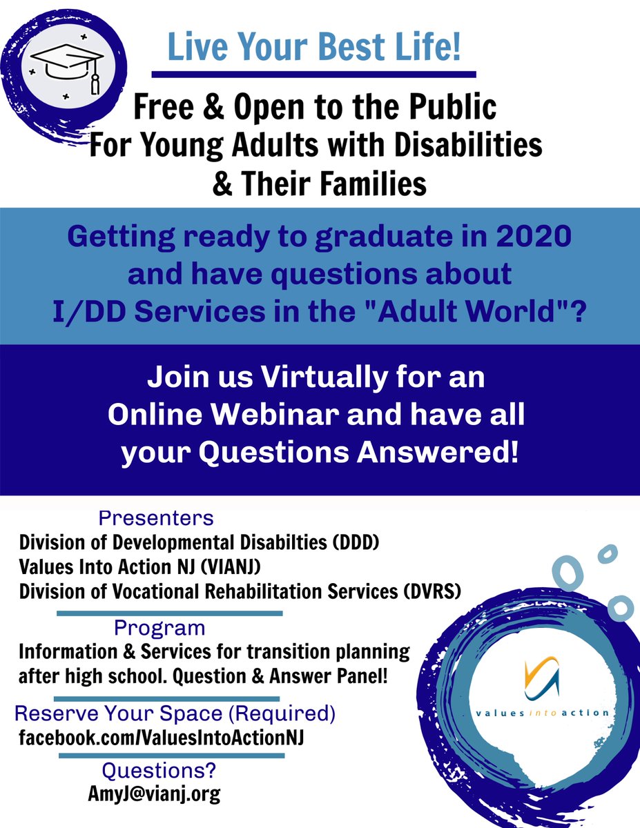What Happens After High School? Learn about Transitioning into Adult Services After Graduation with DDD, VIANJ &amp; DVRS! APRIL 21st, 3:00-5:00 PM zoom.us/meeting/regist… OR APRIL 28th, 6:30-8:30 PM : zoom.us/meeting/regist… <a href="/PostHolly/">さくら.33</a> <a href="/NBSeekingSolut1/">NB_SeekingSolutions</a> <a href="/JMattessichNBC/">Jennifer Mattessich</a> <a href="/KyleLawNB/">Kyle Lawrence</a>