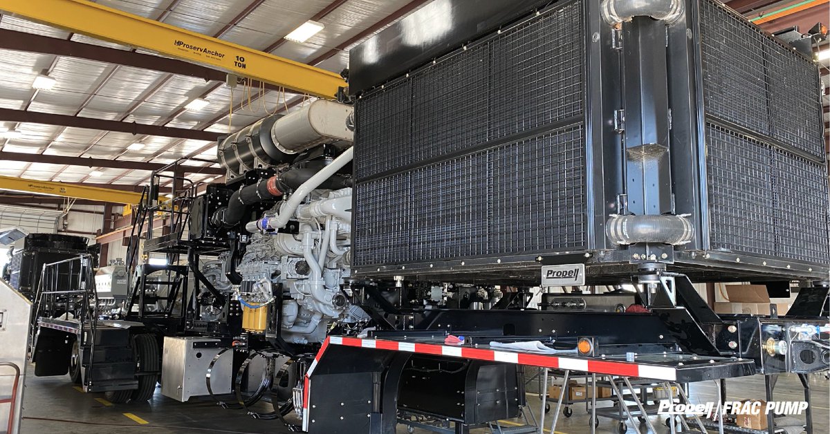 Propell_Equip's tweet photo. These new Tier IV frac units are coming together in our Granbury facility! Featuring a CAT 3512E SCAAC Tier IV Final Diesel engine, CAT TH55 transmission, and CAT WS255 pump. https://t.co/1cgVulz4gt