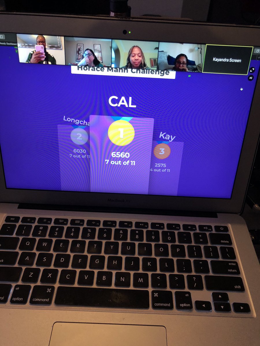 MsSMMurray's tweet photo. Collaborative planning was engaging through @zoom_us I modeled how to make our lessons fun through @GetKahoot and @Mscallen1 was the winner and was provided an incentive! @HoraceMannmdcps @Readinglady1971 @trydiggs @lisagarcia_lisa @MiamiSup @CROJPACE3 @Bealieveit #coachstrong https://t.co/rnw75RWq6R
