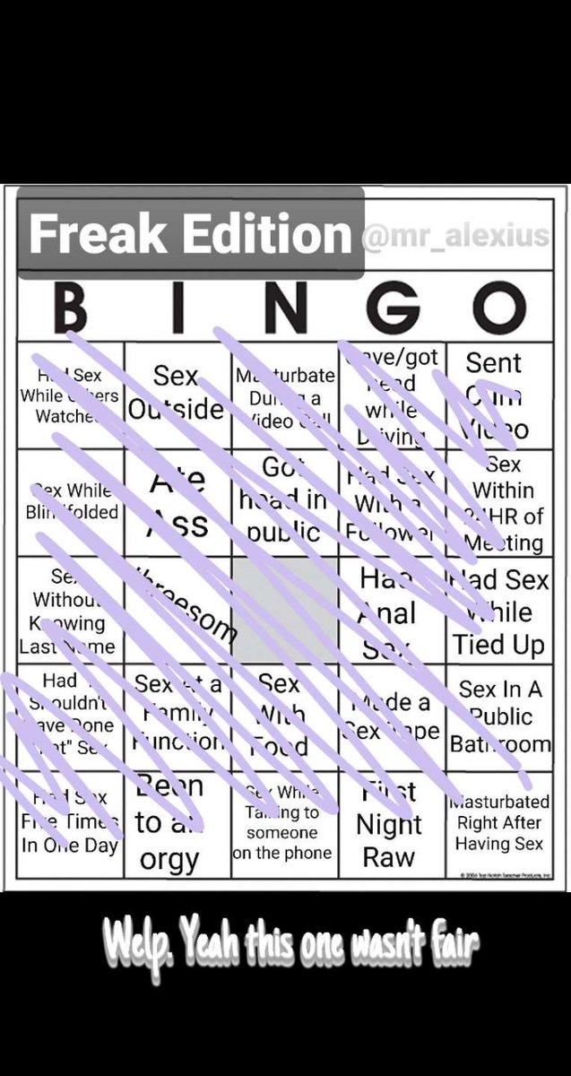 a_monique94's tweet photo. This shit ain't even right lmfao ๐ญ๐๐๐
We need another edition that's a little freakier....cause UH Damn.
#freakedition #bingochallenge https://t.co/BdqjgnYgBJ