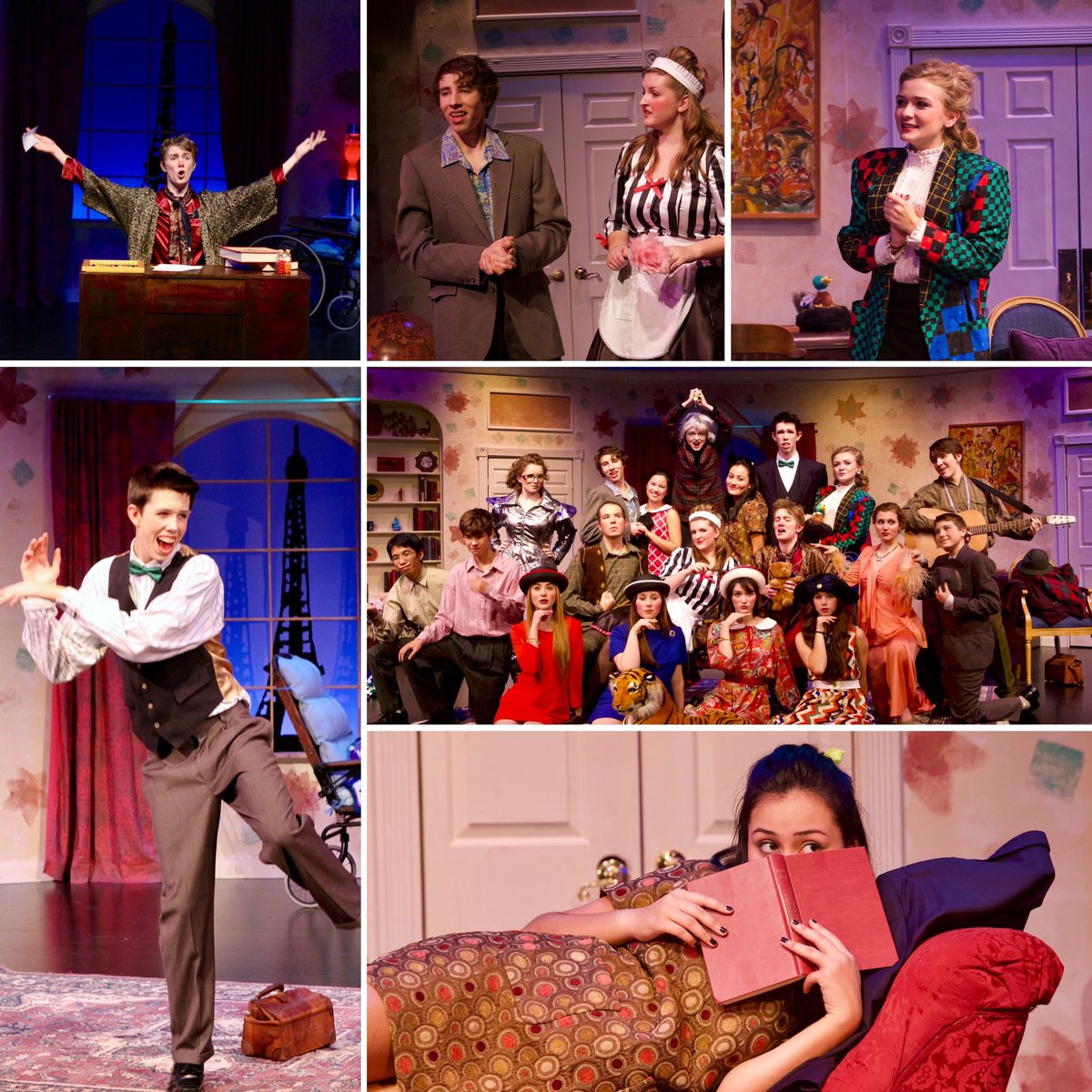 seaprepdrama's tweet photo. Today’s #20plays20days is a groovy look at our 1960’s inspired “The Imaginary Invalid”. This inspired comedy was our best selling fall production with too many laughs to be legal. #frenchcomedy #imaginaryinvalid #molière #studenttheatre #roleprep https://t.co/325XIkMxDH