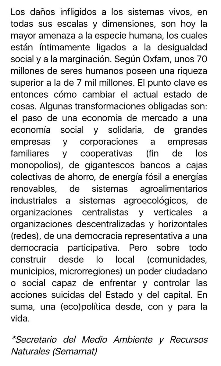 AlejandroOtaola's tweet photo. 👁

“El último llamado de la naturaleza”
Víctor M. Toledo* https://t.co/esvt4bhqrb
