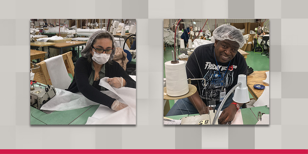 SourceAmerica's tweet photo. #PwD are stepping up to the plate. People with disabilities employed through our member nonprofit agency @TradeWindsNWI are manufacturing #PPE in response to #COVID19: https://t.co/BsKKSW7WZW #coronavirus https://t.co/rqEfhJ5x3k
