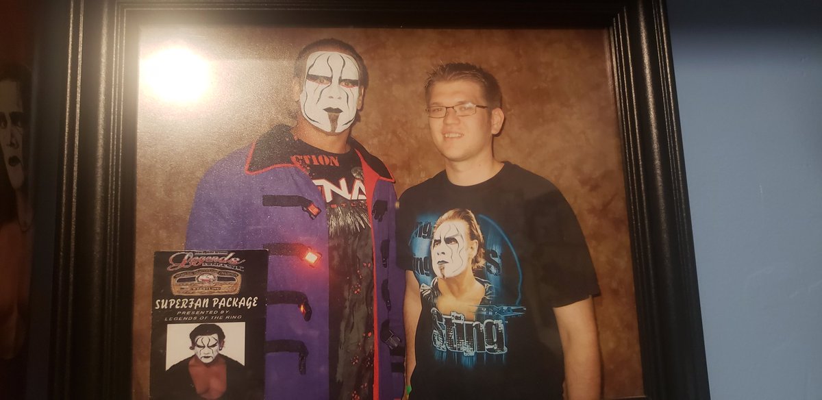 sting44's tweet photo. @AmandaCaliber @Sting @WrestleMania I remember when I got to meet my hero! #whoaaaaaa https://t.co/ZGV9EXCuUl