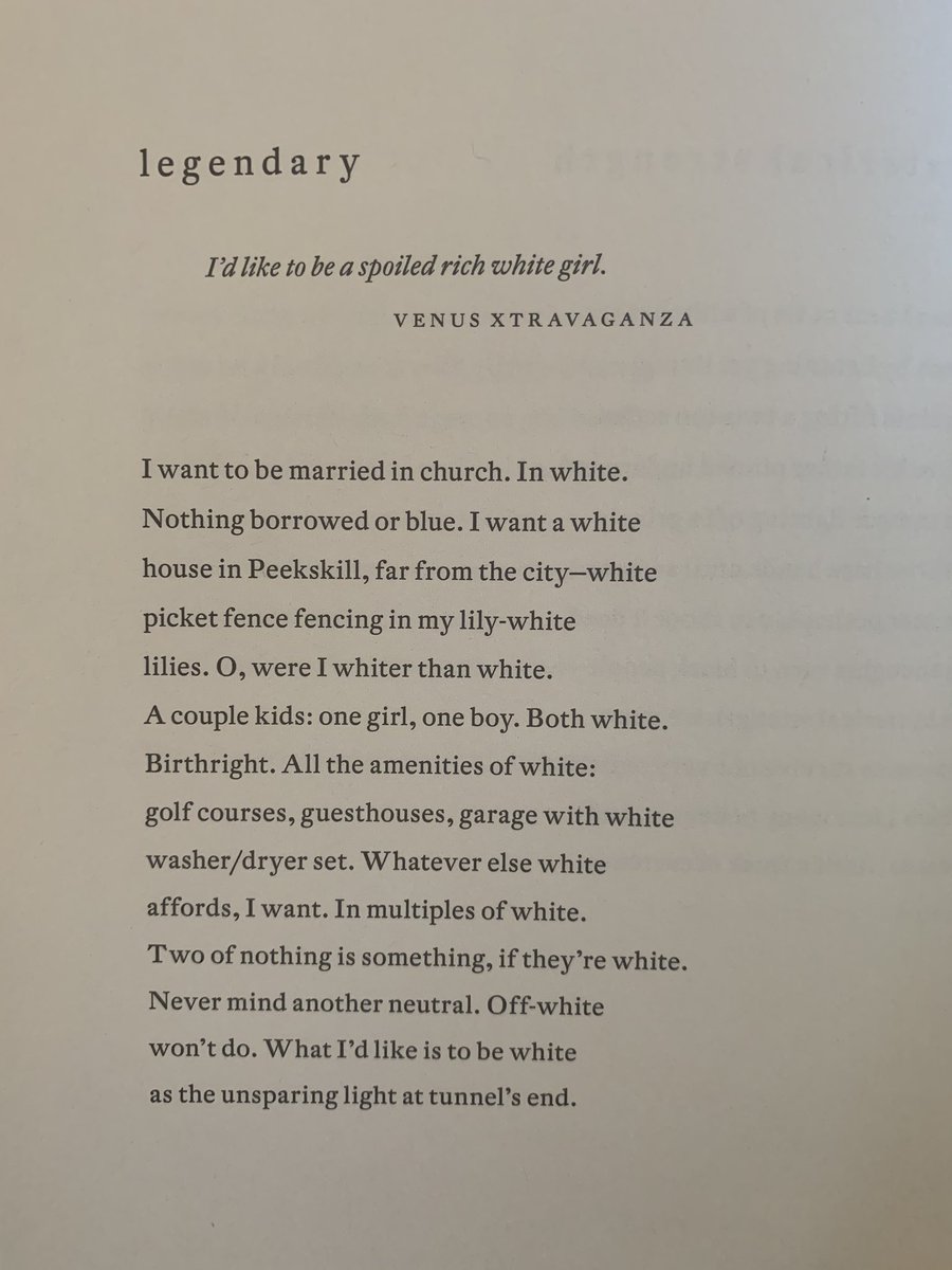 7/30: “legendary” by Nicole Sealey: “Whatever else white affords, I want. In multiples of white.”