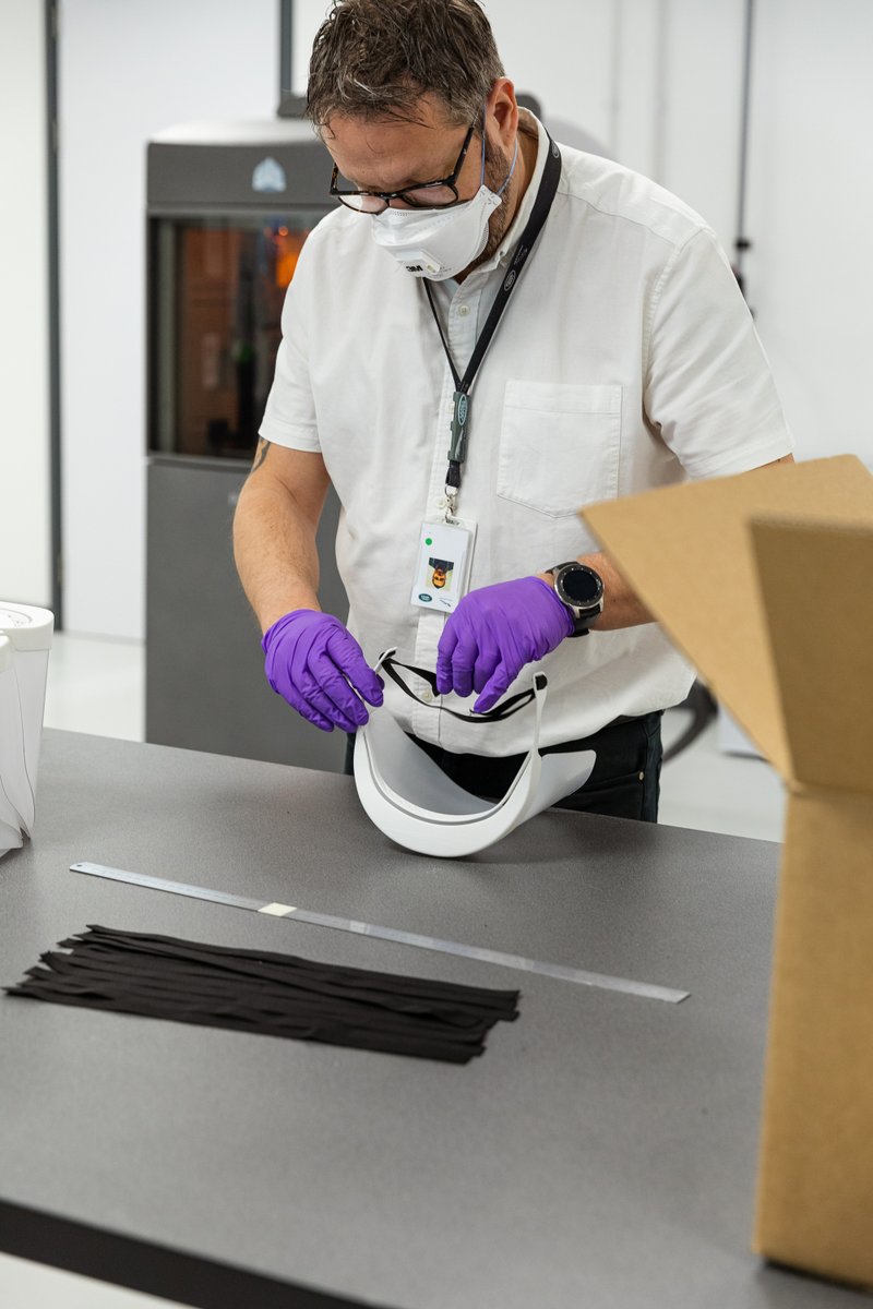 BearGrylls's tweet photo. Great to see @LandRover  are putting their engineering expertise to very good use at this crucial time, 3D printing PPE Visors for the #NHS and frontline staff https://t.co/0ybIXoVYJL