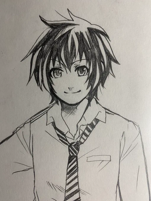 約10年前の絵だし、落書きだけどこんな感じ。平凡な感じの子がいいなって。やべぇ、めっちゃ下手くそ。 