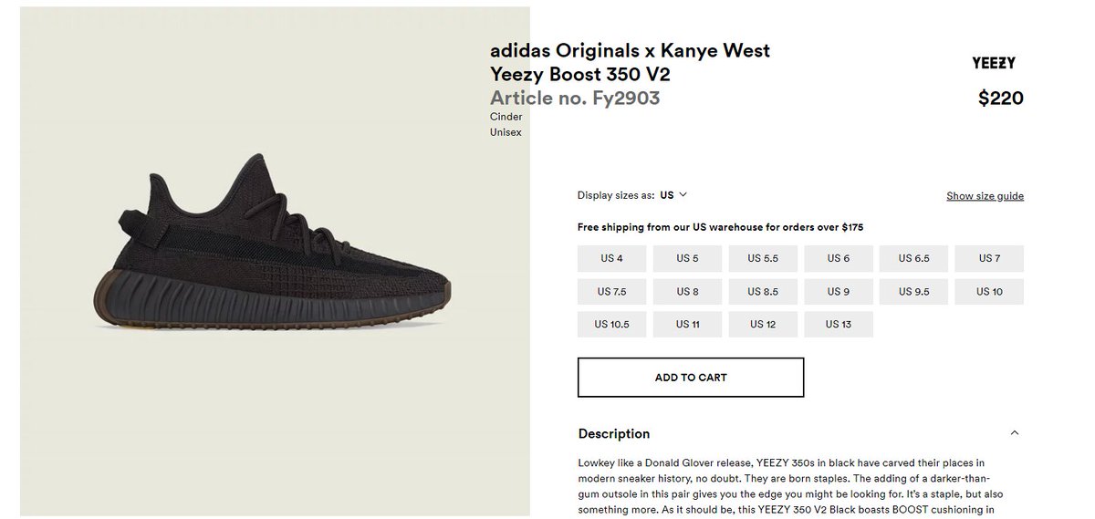 yeezy cinder restock