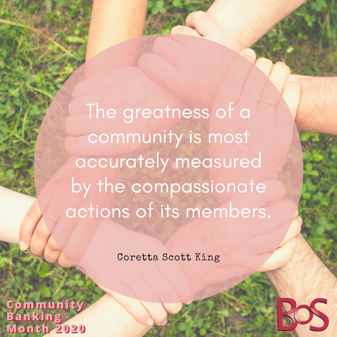 bankwithBOS's tweet photo. As a proud Community Bank, BOS is excited to be celebrating #CommunityBankingMonth. We will be highlighting the contributions our branches and employees have on the communities we serve. Where have you seen BOS in your community? #boscommunity #cbm2020 #cbm https://t.co/haar6iL37z