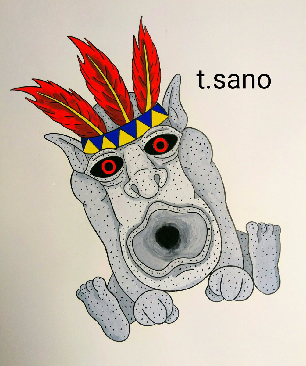 モンスターメーカー No 3 ゴッドン No 319 吸血女王 No 318 シグナルデーモン No 317 ビフロンズ イラスト アナログイラスト オリジナルキャラクター モンスター 怪物 お化け 石像 番人 ブラックホール 吸血鬼 女悪魔 バンパイア 信号 小