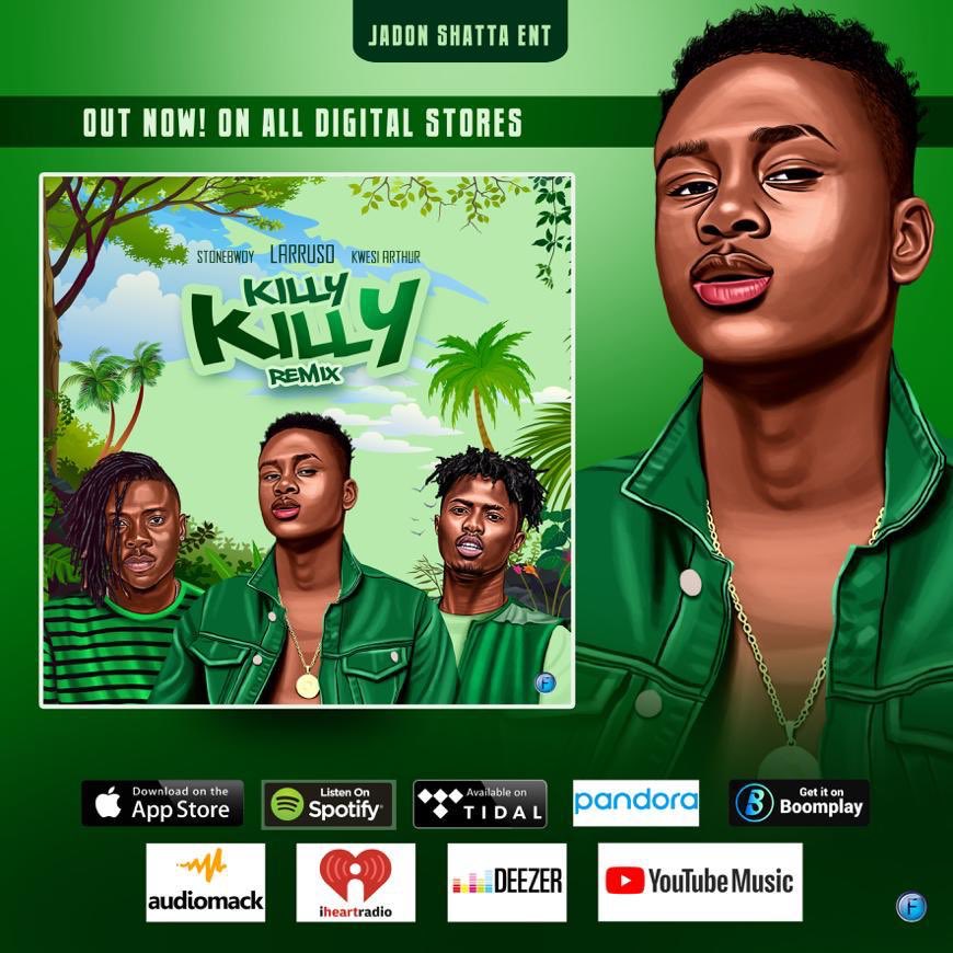 jadonshattaent's tweet photo. Killy Killy by @Larruso_ featuring @Stonebwoyb &amp; @KwesiArthur_ available on All Digital Stores!!!#JadonShattaEnt https://t.co/oZ5aEJeV2b