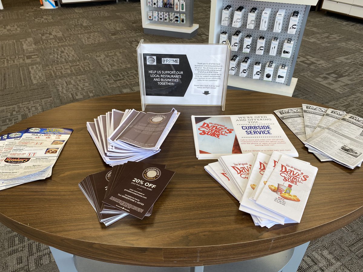 We at AT&amp;T <a href="/PrimeComms/">Prime</a> are supporting our local restaurants with #TakeoutTuesday what are some options in these cities?! <a href="/CityofBerea/">City of Berea, Ohio</a> <a href="/cityofsandusky/">City of Sandusky</a> <a href="/CityofElyria/">City of Elyria</a> <a href="/LakewoodOhio/">City of Lakewood</a> <a href="/CityofCleveland/">City of Cleveland</a> <a href="/OhioBrooklyn/">BrooklynOhio</a> <a href="/ParmaHeights/">Parma Heights, Ohio</a> <a href="/BrecksvilleOhio/">Brecksville Ohio</a> <a href="/SevenHillsOhio/">Seven Hills</a> #supportingourneighbors