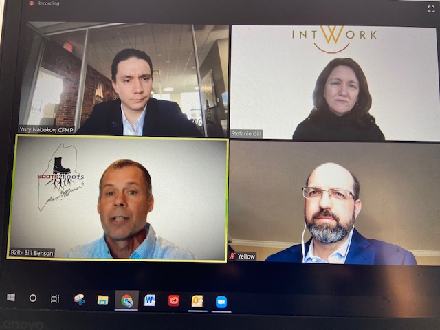 MaineDevFound's tweet image. MDF CEO @YellowBreen participating in a live panel discussion on workforce development as part of 
@ffme's Virtual Summit taking place today and tomorrow. Kudos to @therichbrooks @YuriNabokov @stefanietg
and @Boots2Roots CEO Bill Benson. @flytenewmedia