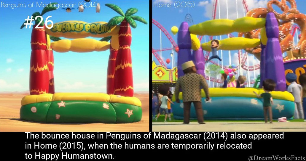 DreamWorksFacts's tweet photo. The bounce house in #PenguinsofMadagascar (2014) also appeared in #Home (2015), when the humans are temporarily relocated to Happy Humanstown.

#DWA #DreamWorks #DWACrossovers #HomeMovie #EasterEggs https://t.co/FPUIIPJonD