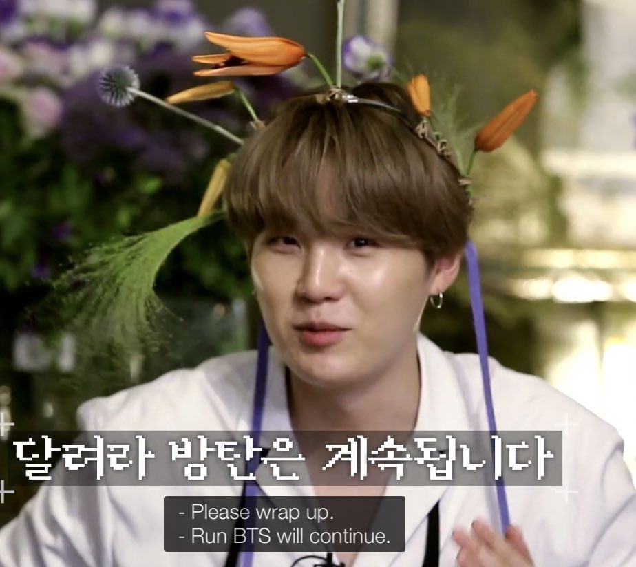 And Yoongi is like “WAIT, THIS FLORIST CANNOT TAKE SEOKJIN AWAY, WE ARE ETERNAL ROOMMATES, WE GO FISHING TOGETHER, I WILL WEAR THIS AVANT-GARDE FLOWER CROWN TO REMIND SEOKJIN OF OUR FRIENDSHIP.”