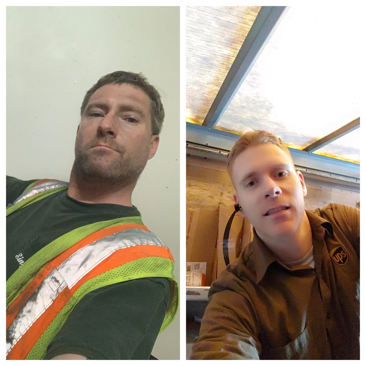 cococounselor's tweet photo. #TODAYHeroes 2 my "he-BRO-es". My bros have been working everyday 2 help assist all of us. Matt, a driver for UPS, delivering items we may otherwise not be able to obtain. Chris, an electrician doing work at a water treatment plant. Chris &amp; Matt are both heroes at work &amp; at home! https://t.co/Mad6FILfLk
