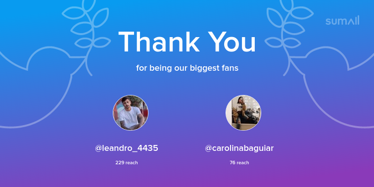 beamoreiira's tweet photo. Our biggest fans this week: leandro_4435, carolinabaguiar. Thank you! via https://t.co/kNHLePvjkQ https://t.co/vuzs1mQ3hX