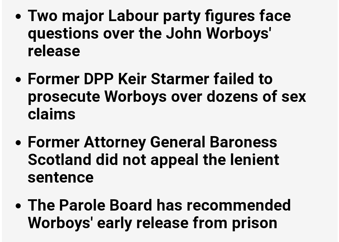 Keir Starmer's and Patricia Scotland's paths crossed again in the case of the black cab rapist John Worboys, where both were subjected to massive criticism for their lax and lenient approach to a man who once again presents a risk to the public. https://www.thesun.co.uk/news/5273304/john-worboys-black-cab-rapist-sparks-anger/