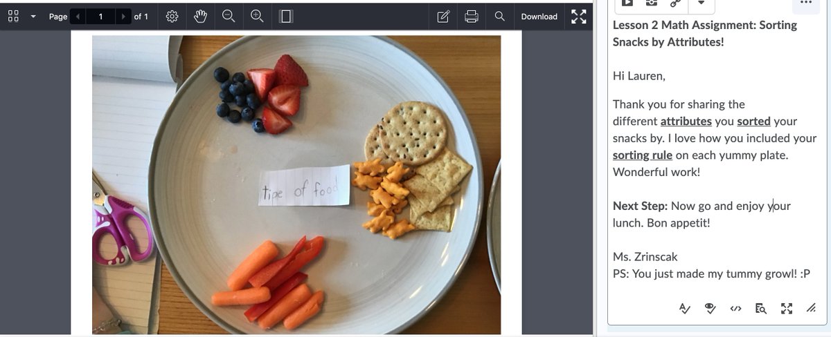 MrsWhaley_'s tweet photo. Time for Lunch!🥗 This kiddo is serving up some awesome snacks using creative #SortingRules! 😎Thanks for sharing your "Sorting Snacks by #Attributes" task! @StPaul_CES @HCDSB @D2L #edutech #virtuallearning #descriptivefeedback #TogetherApartHCDSB #HCDSBAchieving https://t.co/dKSTYKKX66