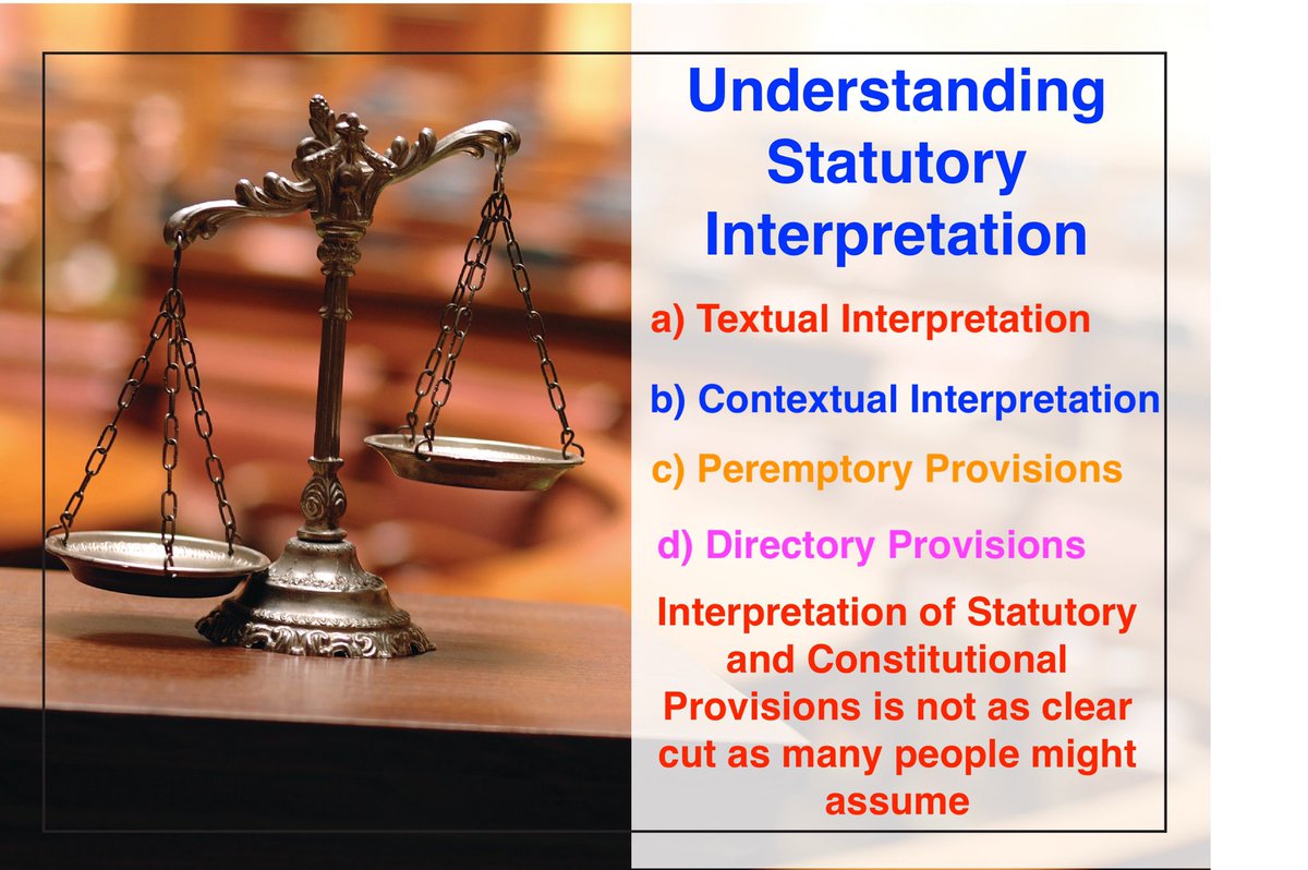 LegalInsider16's tweet photo. Interpretation of Statutory and Constitutional Provisions is not as clear cut as many people might assume. 

Which approach is favoured by Courts favour? 

Check out our FB for a detailed discussion. 

#Lawyers #CoronavirusInSA #Attorney #Lawyer #Justice #LawyerLife #LawSuit https://t.co/6IOAdbOtG7