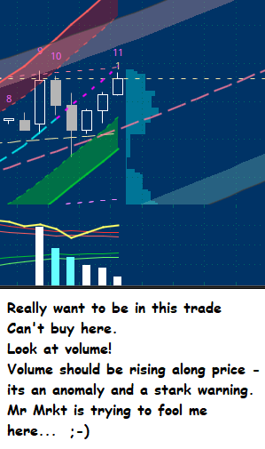 KNOWLEDGE BASE - TAWe need volume to validate price action. While this is not an exact science, its still a powerful tool when trying to understand Mr Mrkts "intentions"... S/He is a pro, s/he tries to take money away from me all the time. He/she is never my friend, never been.