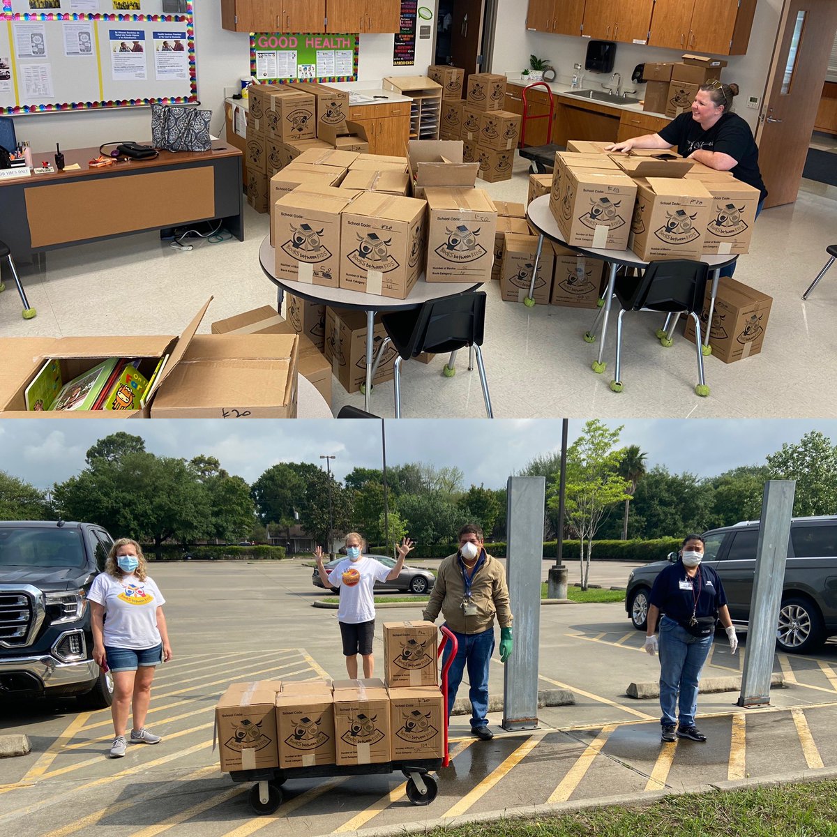 Extended learning time @Neff_ES just got better thanks to @BooksBtnKids for delivering our books . Details on distribution will be sent soon .@HISD_Wraparound @awingardneff @HMays_2018 #keepkidsreading @APMataHISD